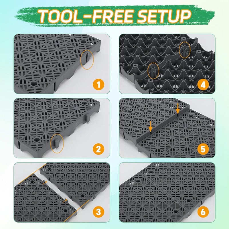 veonly Heavy Duty Fountain Basin Grates,3 Pack 24"×12" Reservoir Grates for Pond and Water Garden, Suitable for Water Features, Ponds, Fountains, Landscaping Decor, Reinforced PP Material (rhombus style) - Image 5